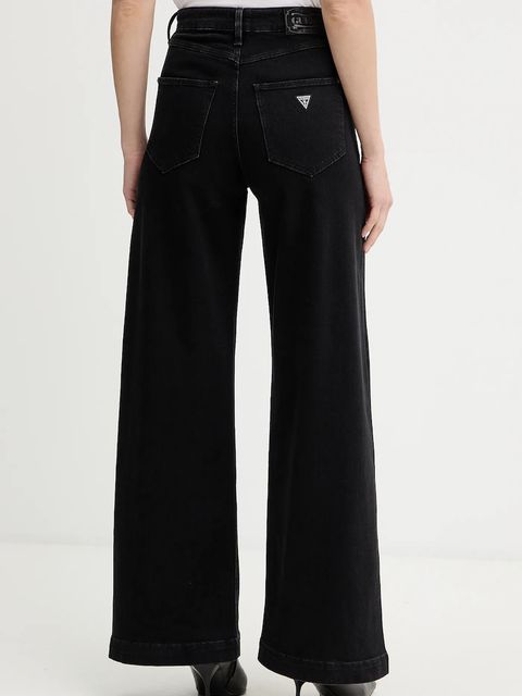 Guess jeansy z domieszką kaszmiru damskie kolor czarny W5BA1C D0711