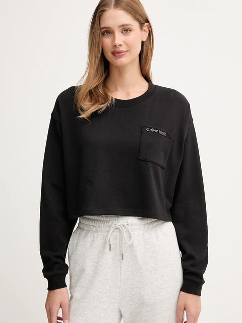 Calvin Klein Underwear bluza bawełniana damska kolor czarny gładka LV00QS7516 - zdjęcie produktu nr 1