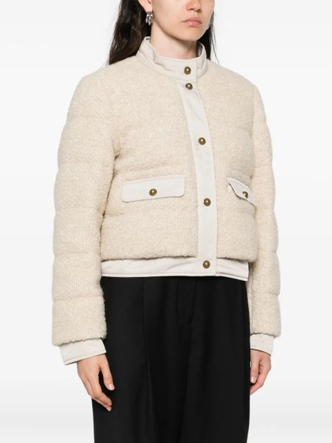 Moncler button-down bomber jacket - Neutrals