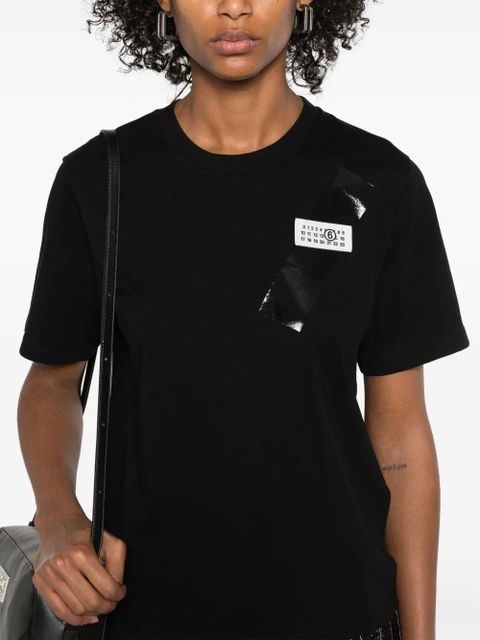 MM6 Maison Margiela numbers-motif T-shirt - Black