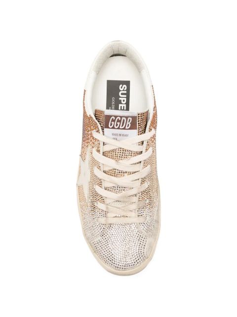 Golden Goose Super-Star crystals leather sneakers - Neutrals