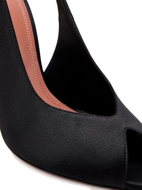 Amina Muaddi Kristina slingback peep-toe pumps - Black