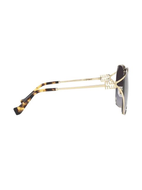 Miu Miu Eyewear logo square-frame sunglasses - Gold