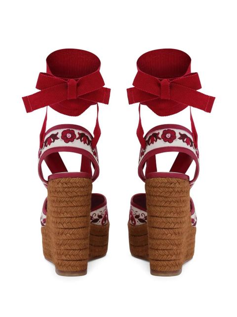 Dolce & Gabbana Majolica-print espadrilles - Red