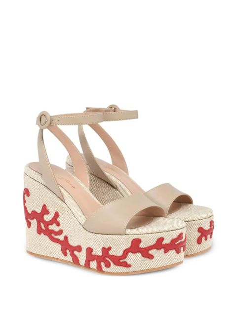 Gianvito Rossi Malia platform-coral sandals - Neutrals - zdjęcie produktu nr 2