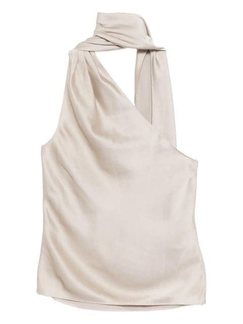 TOM FORD one-shoulder scarf-detail top - Silver - zdjęcie produktu nr 2