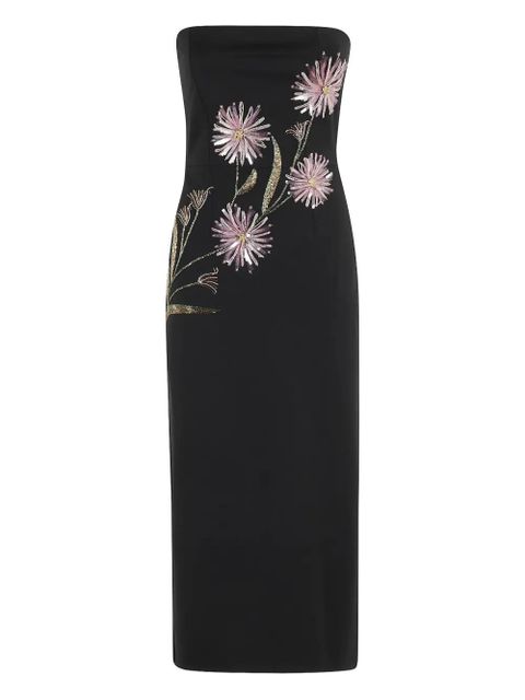 STAUD Brooke Dahlia Daydream midi dress - Black - zdjęcie produktu nr 1