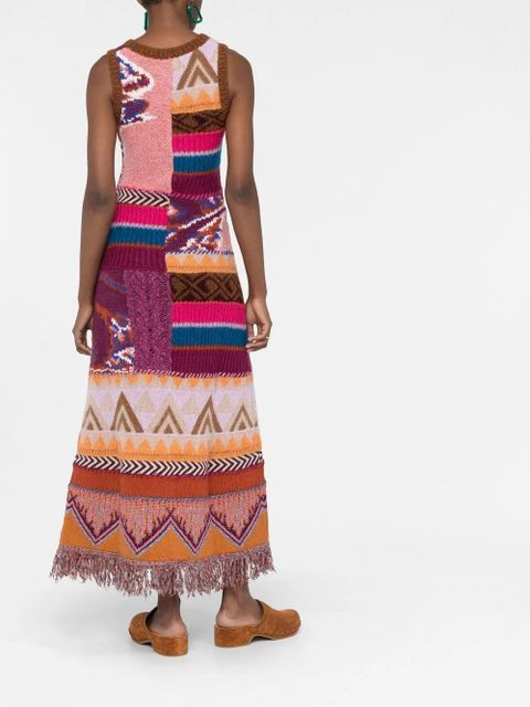 ETRO intarsia knit long dress - Brown