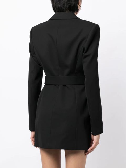 Alexander Wang logo-embroidered belted blazer dress - Black