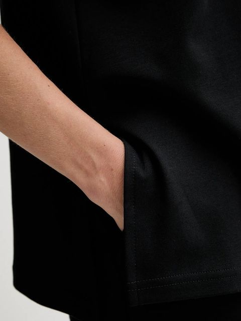 La Mania t-shirt bawełniany damski kolor czarny TEEZY