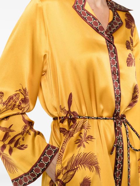 ALEMAIS floral-print belted dress - Yellow
