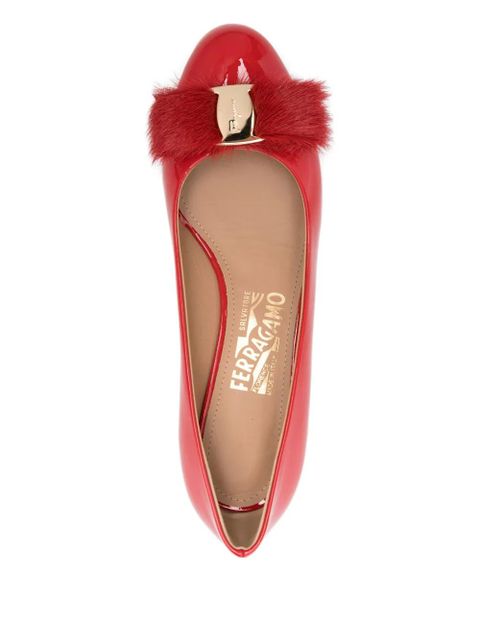 Ferragamo 30mm Vara leather flat pumps - Red - zdjęcie produktu nr 2