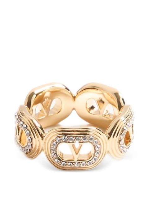 Valentino Garavani Ovalette metal and Swarovski® crystal ring - Gold - zdjęcie produktu nr 1