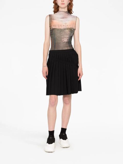 MM6 Maison Margiela asymmetric pleated miniskirt - Black - zdjęcie produktu nr 2