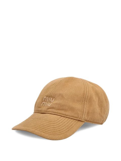 Miu Miu logo-embroidered baseball cap - Neutrals - zdjęcie produktu nr 2