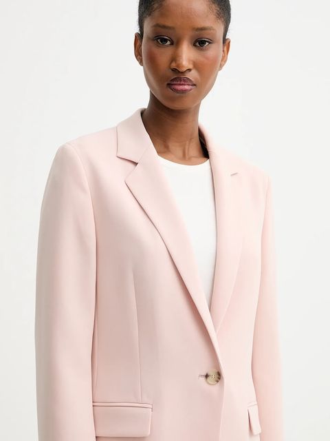 BOSS marynarka kolor beżowy jednorzędowa gładka