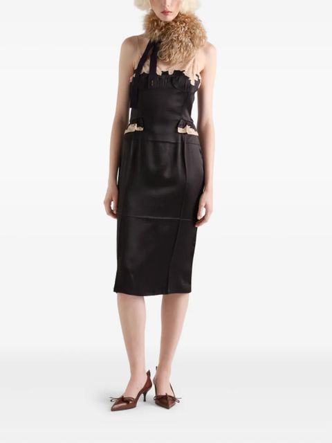Prada lace-details midi dress - Black