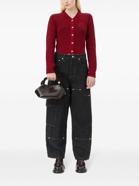 GANNI buttoned long sleeve cardigan - Red - zdjęcie produktu nr 2