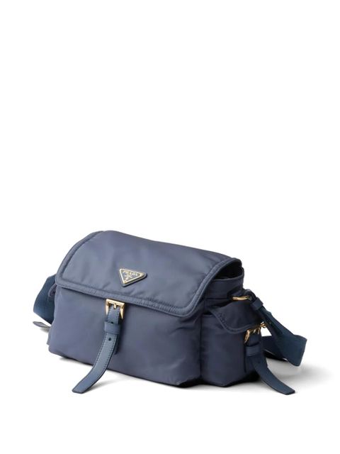 Prada Explore medium Re-Nylon shoulder bag with flap - Blue