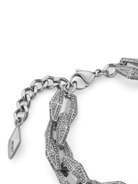 Jimmy Choo Diamond Chain crystal-embellished bracelet - Silver