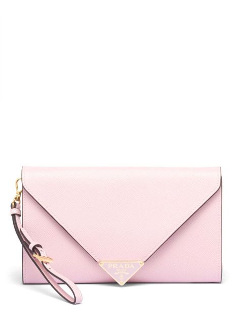 Prada Saffiano leather envelope clutch - Pink