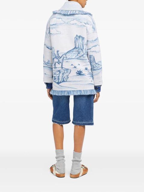 Alanui Silent Rider fringed cardigan - Blue
