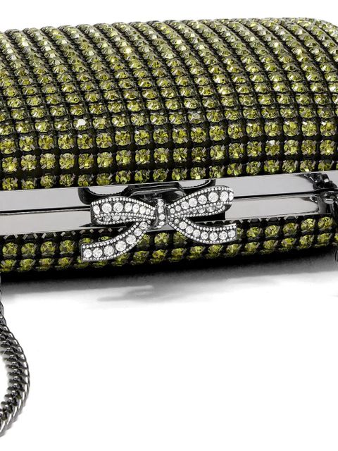 Self-Portrait Chainmail clutch bag - Green