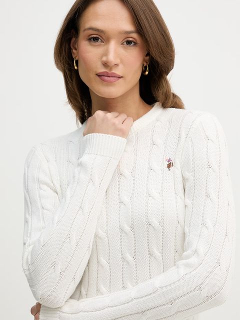 U.S. Polo Assn. sweter bawełniany CREW NECK CABLE