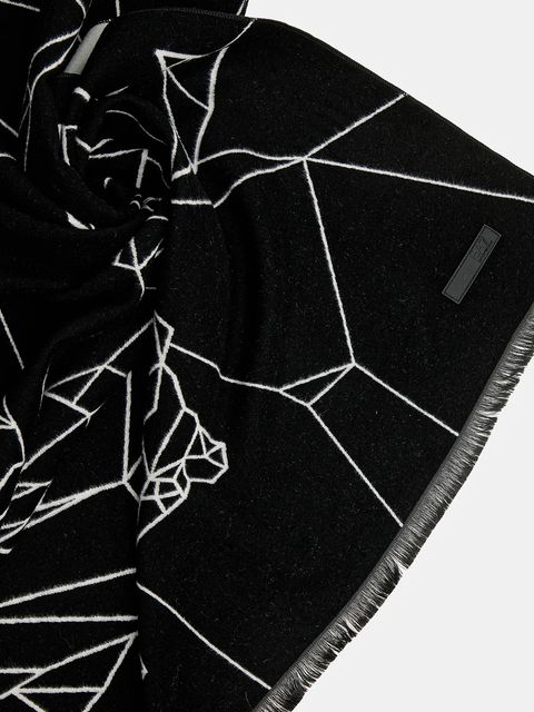 EA7 Emporio Armani szalik damski kolor czarny wzorzysty AF10450.7W000707