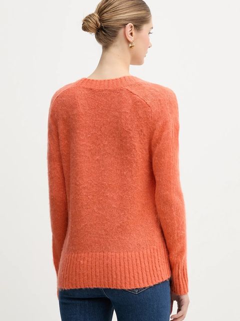 United Colors of Benetton sweter z dodatkiem moheru damski kolor pomarańczowy 1VAAD10EX - zdjęcie produktu nr 2