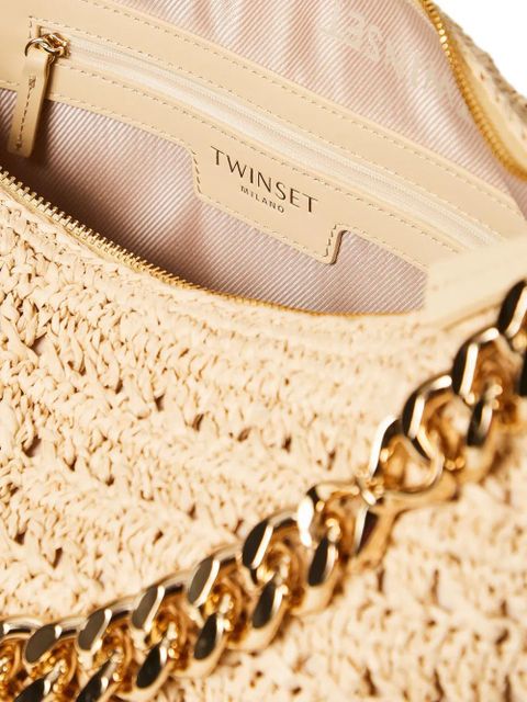 TWINSET woven chain-detail shoulder bag - Neutrals