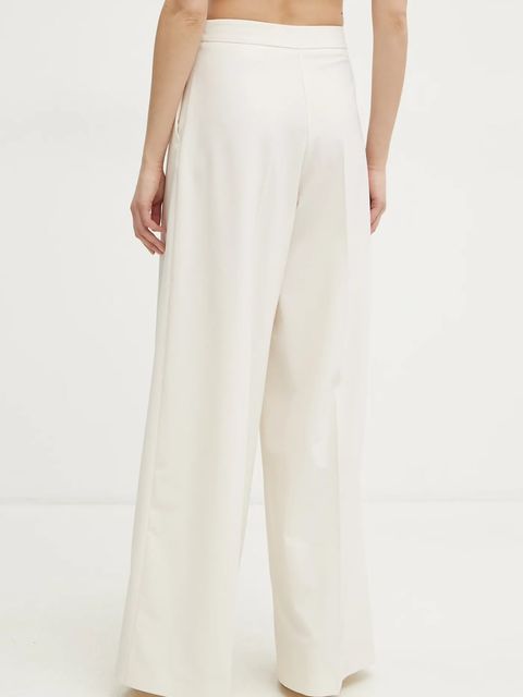 Simona Corsellini spodnie damskie kolor beżowy szerokie high waist P25CPPA010 - zdjęcie produktu nr 2