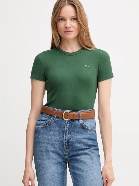 Lacoste t-shirt bawełniany damski kolor zielony TF5538 - zdjęcie produktu nr 1