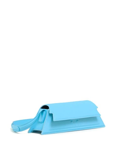 Marni logo-debossed leather shoulder bag - Blue