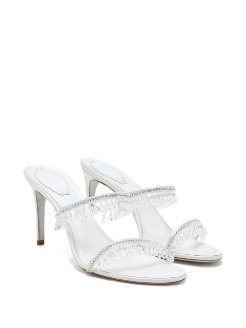 René Caovilla Chandelier crystal-embellished sandals - White