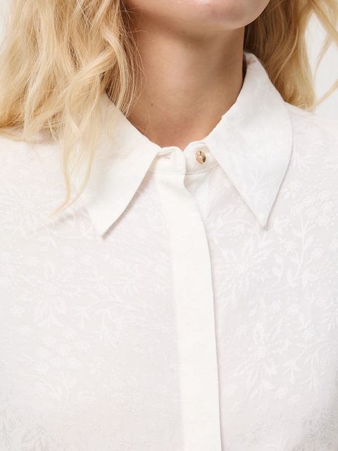 Medicine koszula damska kolor beżowy regular z kołnierzykiem klasycznym