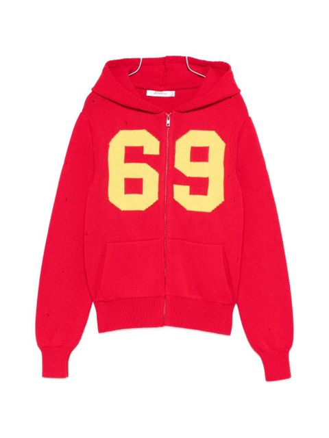 Gimaguas number hooded cardigan - Red - zdjęcie produktu nr 1