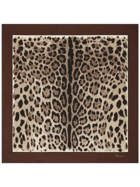 Dolce & Gabbana leopard-print silk scarf - Brown - zdjęcie produktu nr 1
