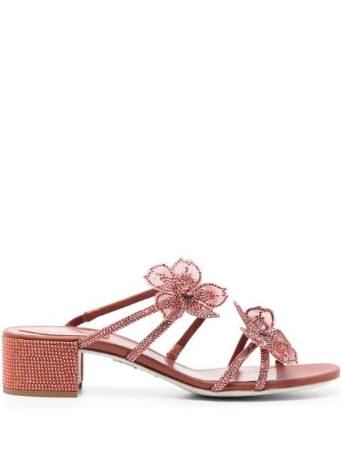 René Caovilla 50mm Peach Flower sandals - Brown - zdjęcie produktu nr 1