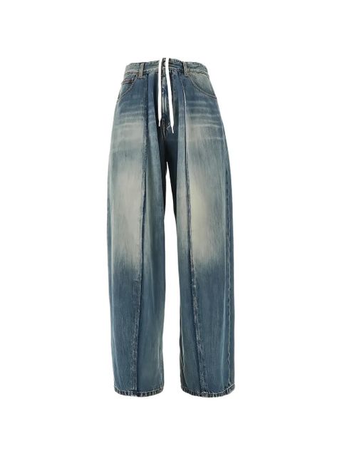 MM6 Maison Margiela seam-detail wide-leg trousers - Blue - zdjęcie produktu nr 1