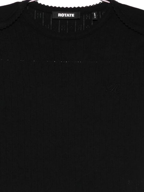ROTATE BIRGER CHRISTENSEN pointelle T-shirt - Black