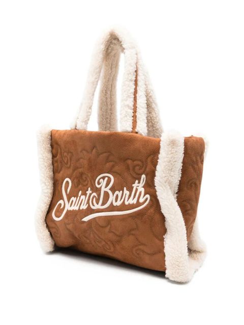 MC2 Saint Barth shearling-trim tote bag - Brown