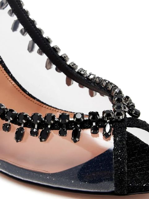 Aquazzura 75mm Temptation Crystal pumps - Black