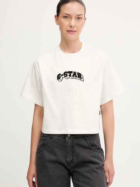 G-Star t-shirt bawełniany damski kolor beżowy D26921.C336 - zdjęcie produktu nr 1