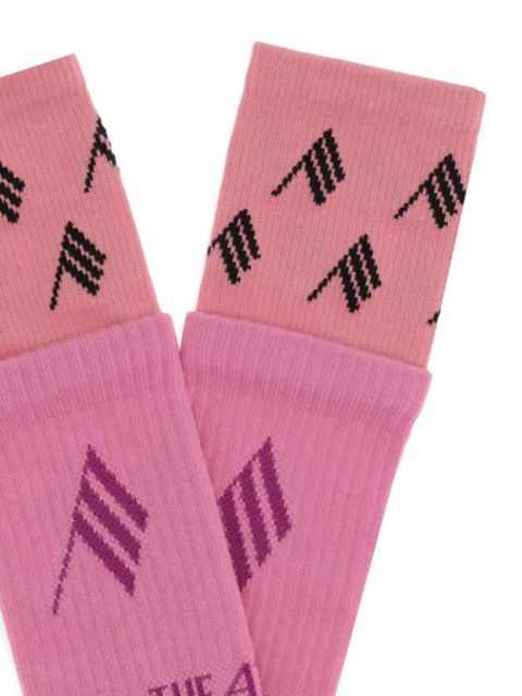 The Attico logo-detail socks - Pink