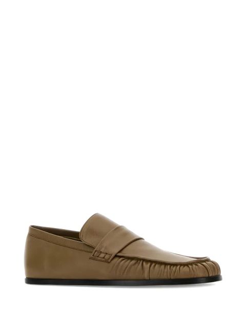 Jil Sander ruched-effect leather loafers - Brown - zdjęcie produktu nr 2