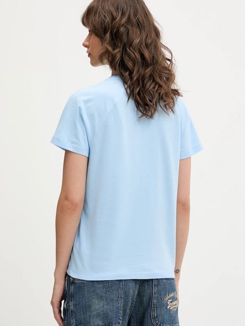 Tommy Jeans t-shirt bawełniany damski kolor niebieski DW0DW21388