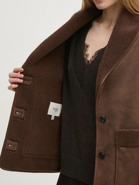 Hoss Intropia kurtka damska kolor brązowy przejściowa 5458312