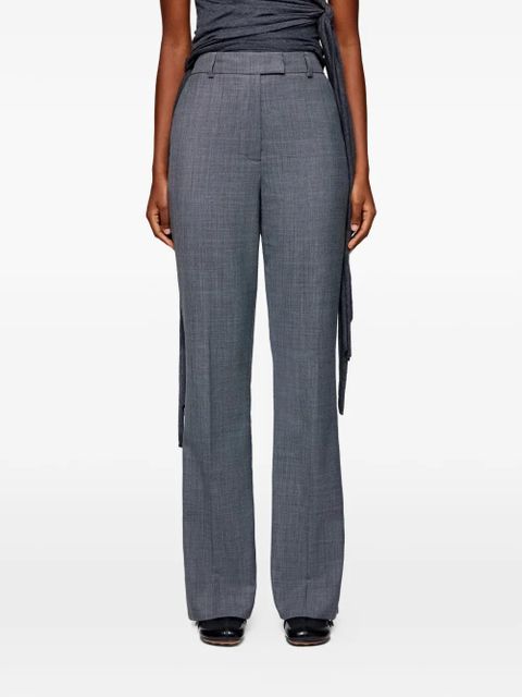 GANNI mélange-effect tailored trousers - Grey