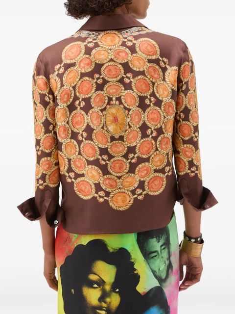 Versace chain print buttoned shirt - Brown - zdjęcie produktu nr 2